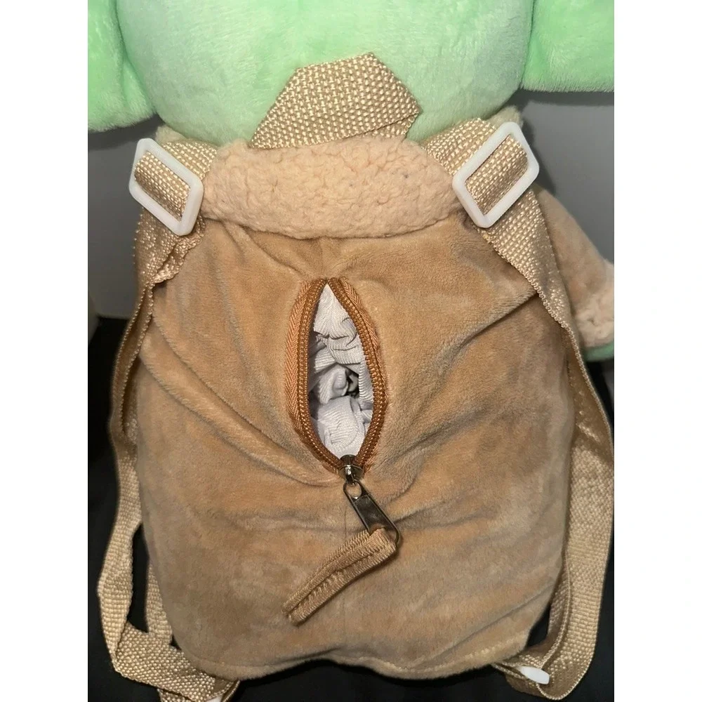 Star Wars Mandalorian Grogu Baby Yoda Plush Backpack Green Tan 12‎ Inch Bag